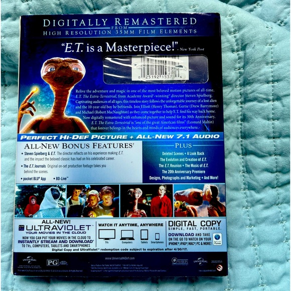 SEALED New ET: The Extra Terrestrial Blu-Ray DVD - Picture 3 of 4